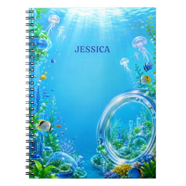 Personalized Frutiger Aero Name Notebook (Front)