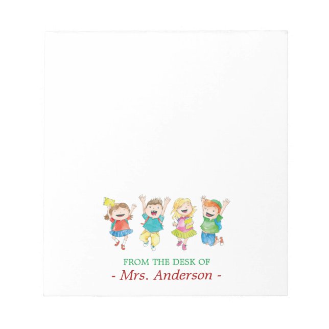 Personalized Fun Students Teacher Notepad (Front)