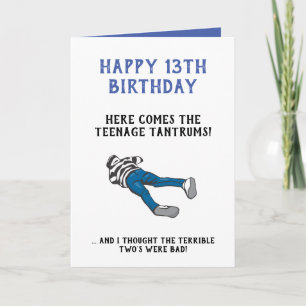 Personalized Funny 13th Birthday   Teenager Card