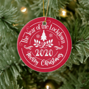 Personalized Funny 2020 Memorable Christmas Ceramic Tree Decoration
