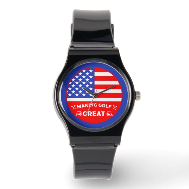 Personalized Funny American Golf Player Watch (Front)