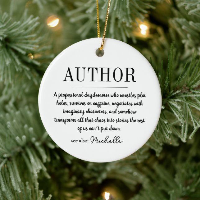 Personalized Funny Author Writer Definition  Ceramic Tree Decoration (Tree)