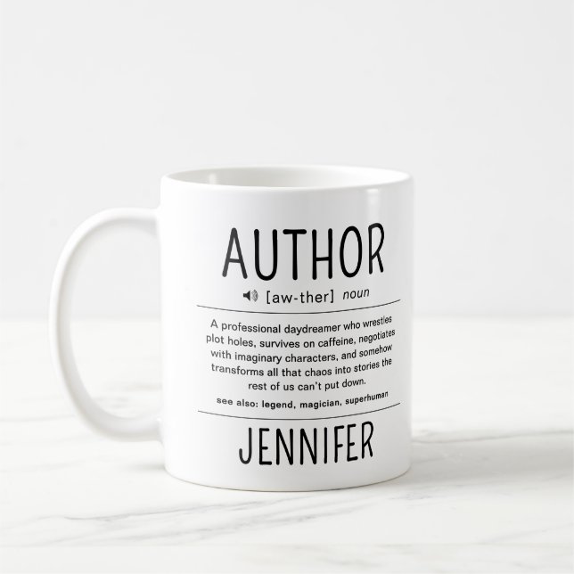 Personalized Funny Author Writer Definition Coffee Mug (Left)