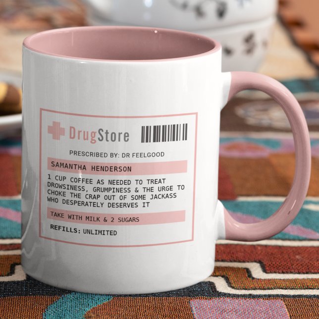 Personalized Funny Coffee/Tea Prescription Mug (Creator Uploaded)