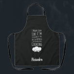 Personalized Funny Cooking Gifts Humor Mother Apron<br><div class="desc">Funny Custom Apron for Chefs & Home Cooks | "I Might Look Like I'm Listening... " Quote | Personalized Name Wear your secret kitchen thoughts with pride on this funny custom apron! This unique, protective apron features the hilariously accurate quote, "I Might Look Like I'm Listening But In My Mind...</div>