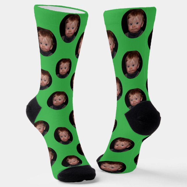 Personalized Funny Face Photo  Socks (Angled)