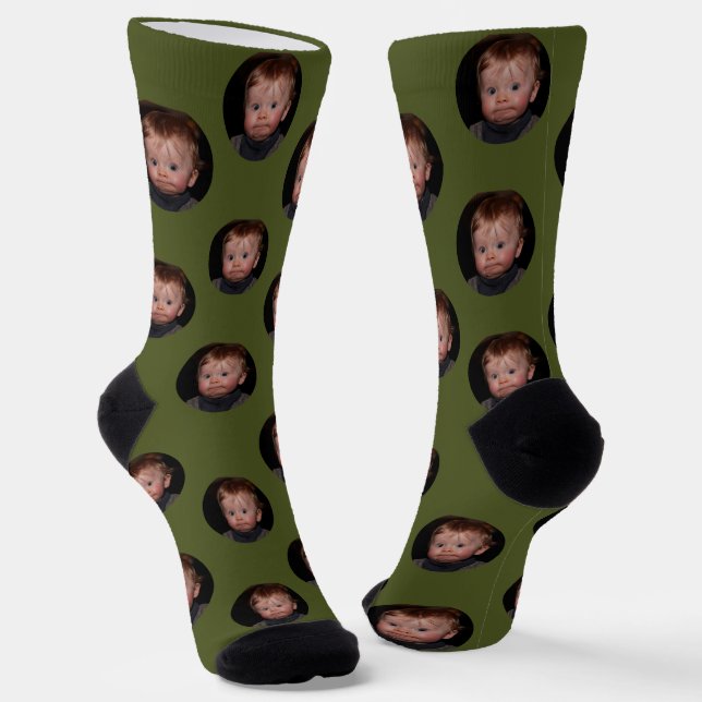 Personalized Funny Face Photo  Socks (Angled)