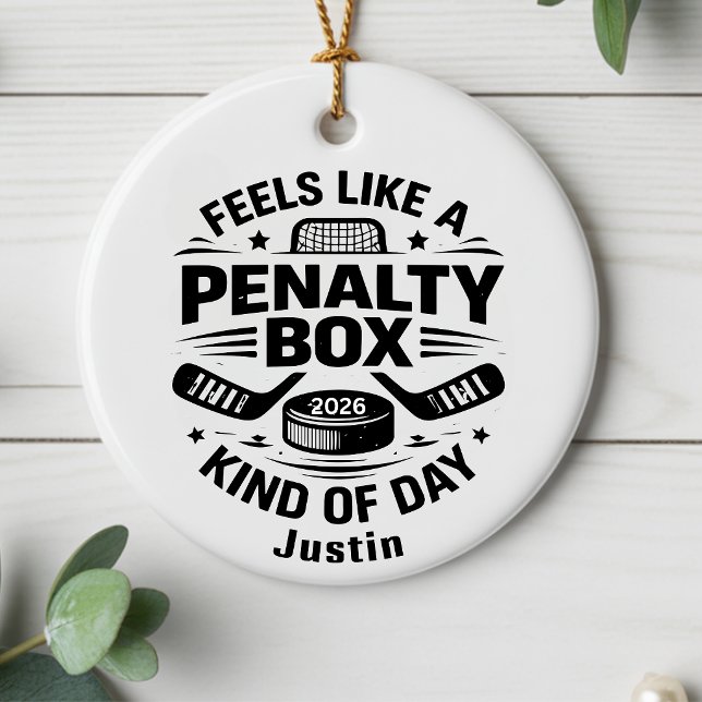 Personalized Funny Goalie Hockey Gift Ceramic Tree Decoration (Creator Uploaded)
