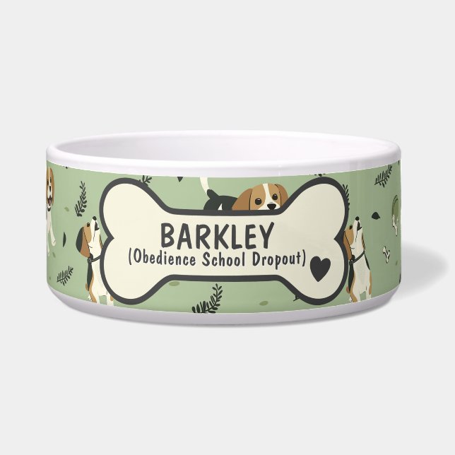 Personalized funny green and tan beagle dog (Front)