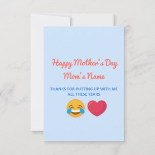 Personalized Funny Happy Mothers Day Greeting Card