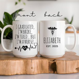 Personalized Funny Nurse Graduation Mug for Nurses