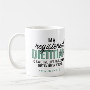 Personalized Funny RD Dietitian Gifts Coffee Mug