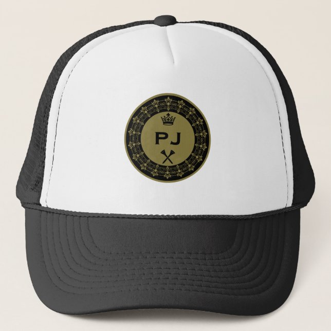 Personalized Funny Royal Golf Ball Trucker Hat (Front)