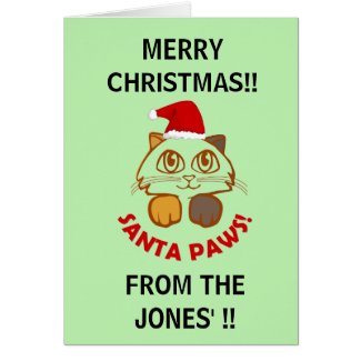 Personalized funny &#39;Santa Paws&#39; cat christmas
