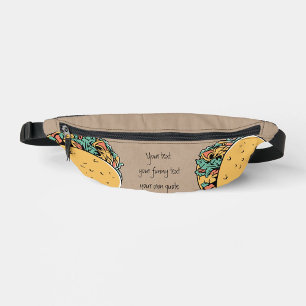 Personalized funny text Taco Graphic modern retro Bum Bags