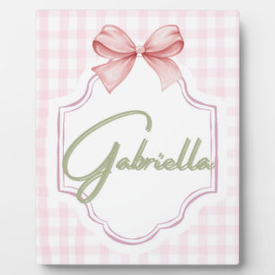 Personalized Gabriella Baby Girl Nursery Bow  Plaque