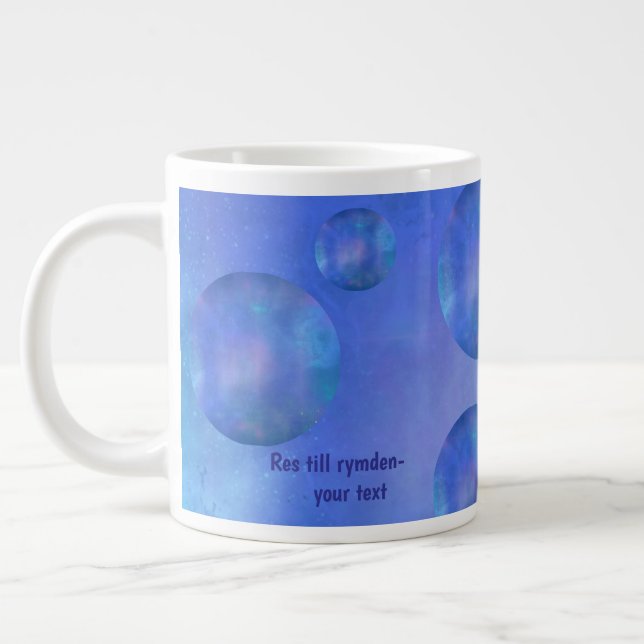 Personalized Galaxy Space Nebula Art - Custom text Large Coffee Mug (Left)