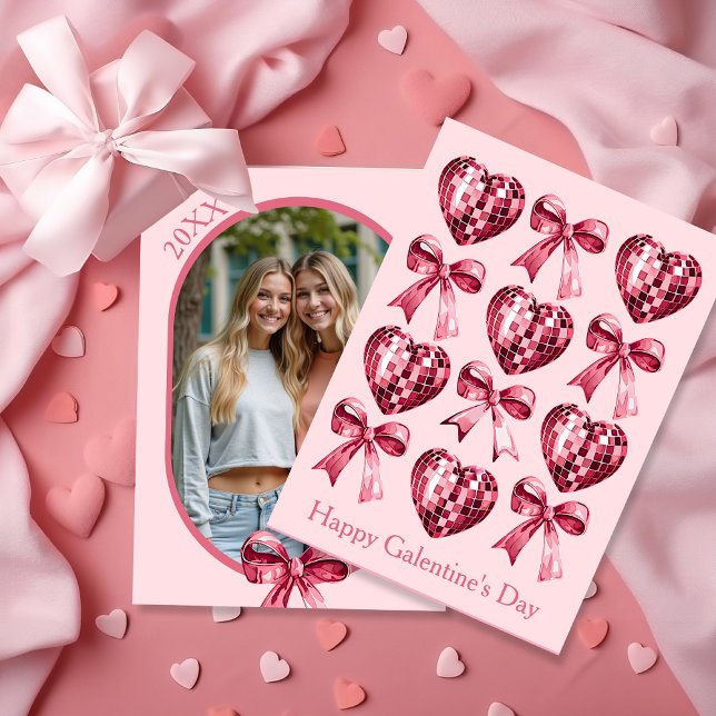 Personalized Galentine’s Day Photo Card -Pink  (Personalized Galentine’s Day Photo Card -Pink)