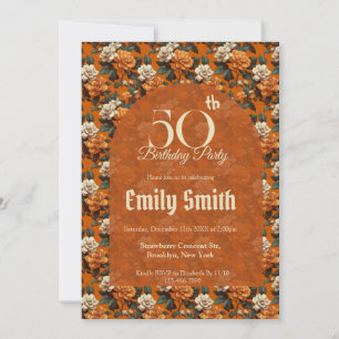 Personalized Gardenias Inspired 70Th Birthday Invitation