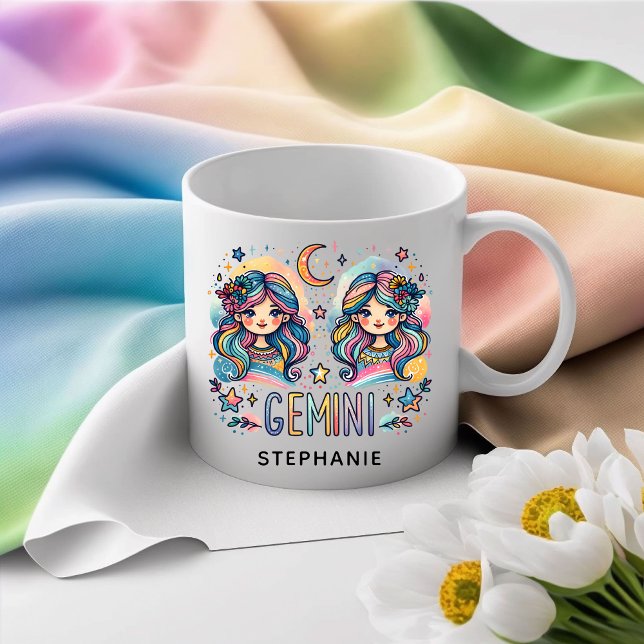 Personalized Gemini Colorful Astrology Zodiac Coffee Mug (Personalized Gemini Colorful Astrology Zodiac Coffee Mug)