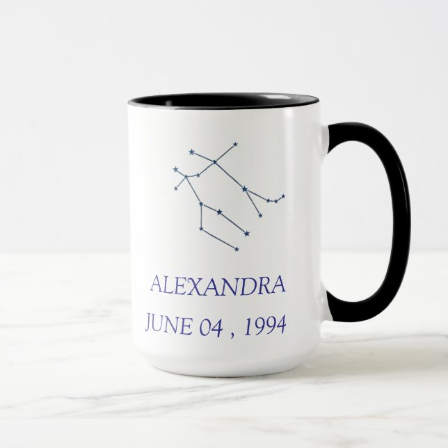 Personalized Gemini Constellation Mug - Custom Zod (Right)