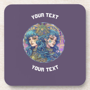 PERSONALIZED GEMINI ZODIAC SIGN COASTER