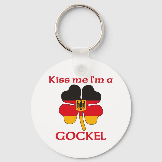 Personalized German Kiss Me I'm Gockel Key Ring (Front)