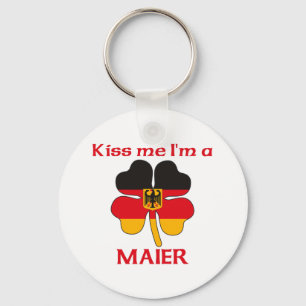 Personalized German Kiss Me I'm Maier Key Ring