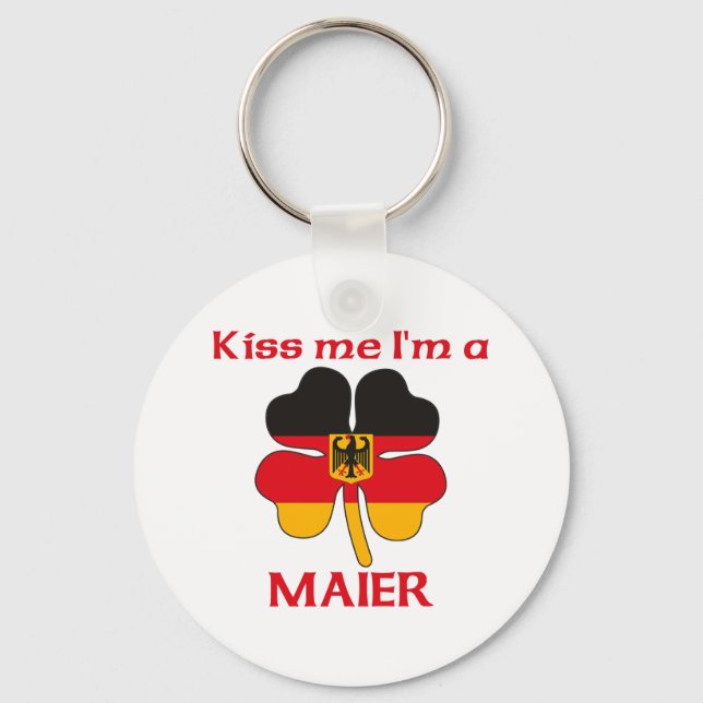 Personalized German Kiss Me I'm Maier Key Ring (Front)