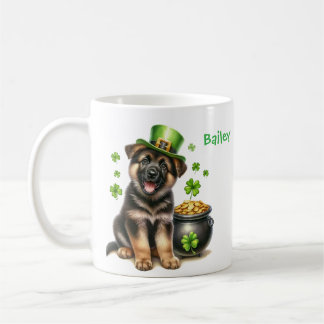 Personalized German Shepherd St. Patty's Day Coffee Mug