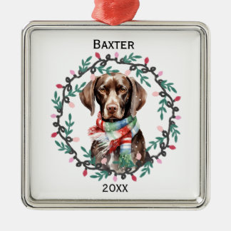 Personalized German Shorthaired Pointer Christmas Metal Tree Decoration