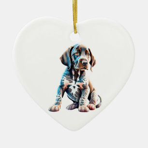 Personalized German Shorthaired Pointer Puppy Ceramic Tree Decoration