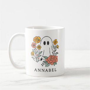 Personalized Ghost Floral Mug – Cute Halloween