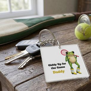 Personalized Giddy Up For The Game Daddy   Quirky  Key Ring