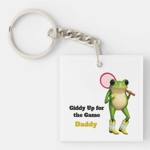 Personalized Giddy Up For The Game Daddy   Quirky  Key Ring