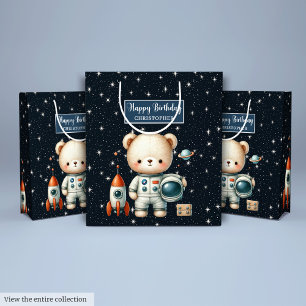Personalized Gift Bag for Space Bear Birthday