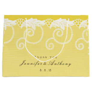Personalized Gift Bag Yellow Sun Royal Lace