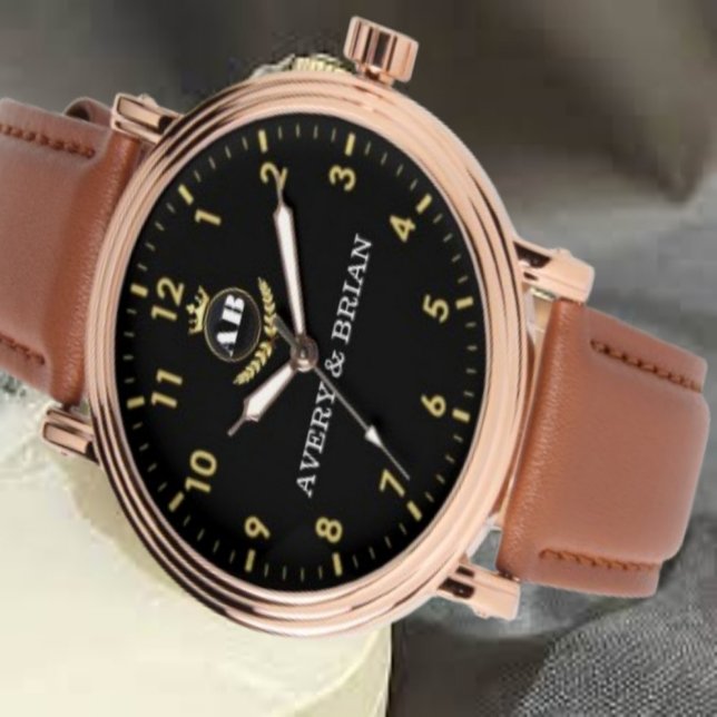 Personalized Gift Custom couple monogram  Watch (Creator Uploaded)