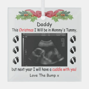 Personalized Gift for Daddy To Be from Bump Glass Tree Decoration