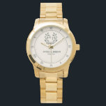 Personalized Gift Stylish Custom Name & Monogram  Watch<br><div class="desc">Boho Style Couple Names Floral Monogram Watch – A beautifully designed personalized watch that blends bohemian charm with timeless elegance. Featuring delicate floral accents and a stylish monogram, this watch is perfect for couples celebrating love, weddings, anniversaries, or engagements. Customize it with your names, initials, and a special date to...</div>