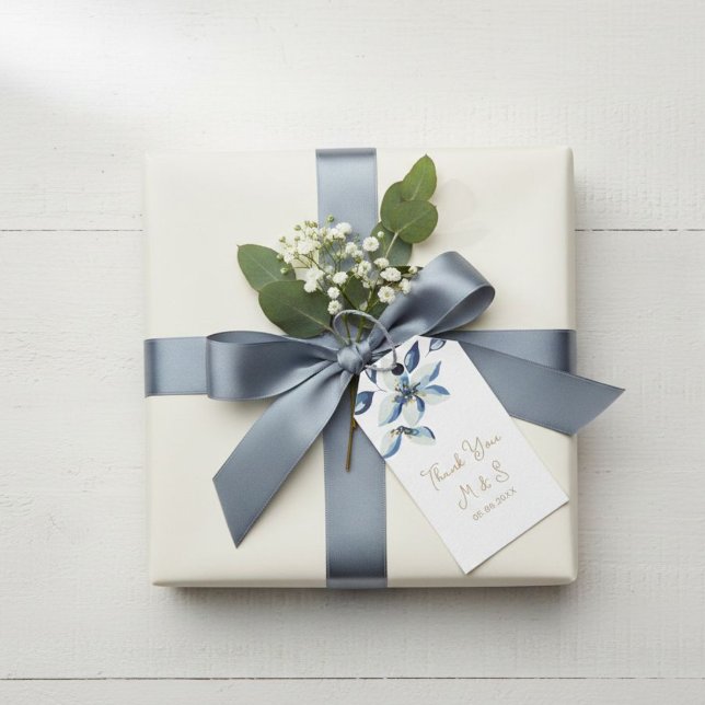 Personalized Gift Tag with Blue Flowers  (Creator Uploaded)