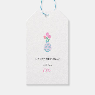 Personalized Gift Tag with Flower Vase