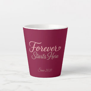 Personalized gift with the date the relationship  latte mug