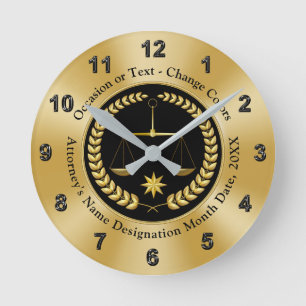 Personalized Gifts for Lawyers Passing the Bar Round Clock
