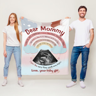 Personalized Gifts For Mom To Be Dear Mommy I May Fleece Blanket
