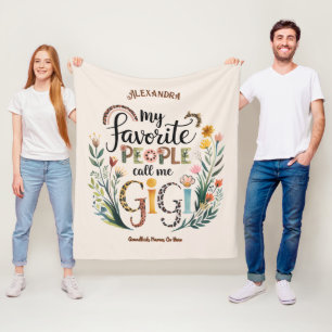 ❤️Personalized GIGI Gifts Add Grandkids Names Fleece Blanket