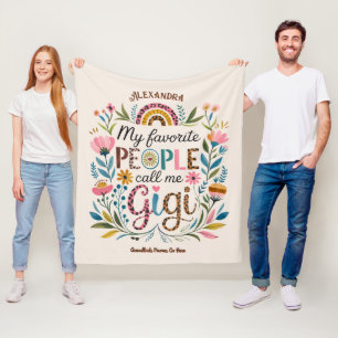 ❤️Personalized GIGI Gifts Add Grandkids Names Fleece Blanket