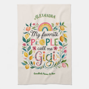 ❤️Personalized GIGI Gifts Add Grandkids Names Tea Towel