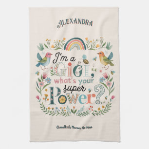 ❤️Personalized GIGI Gifts Add Grandkids Names Tea Towel