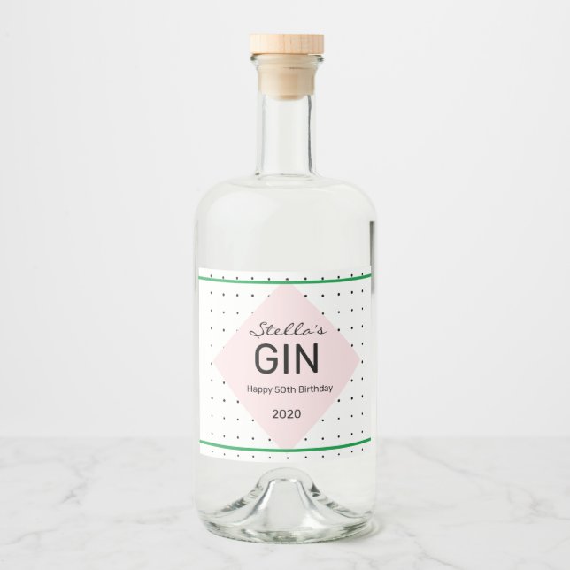 personalized gin bottle label (Front)